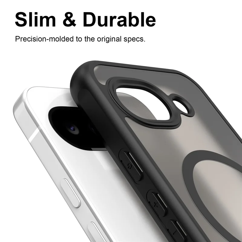 Indkøb i bulk af Google Pixel 11a magnetisk hylster mod fald, matdækket PC + TPU telefonbeskytning - Sort