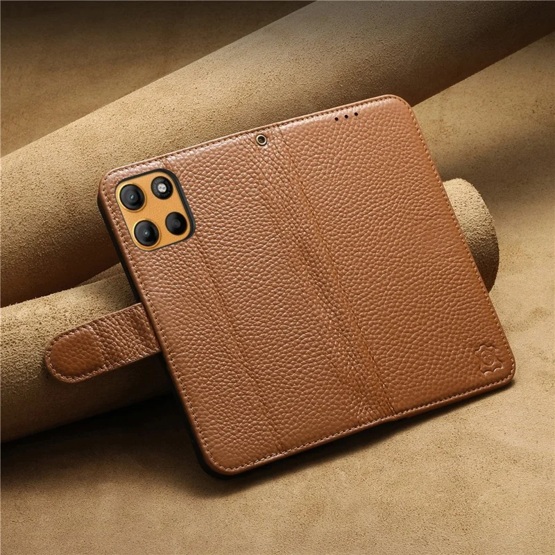 For Motorola Moto G86 5G / G86 Power 5G Case RFID Blocking Wallet Split Leather Phone Cover - Brown