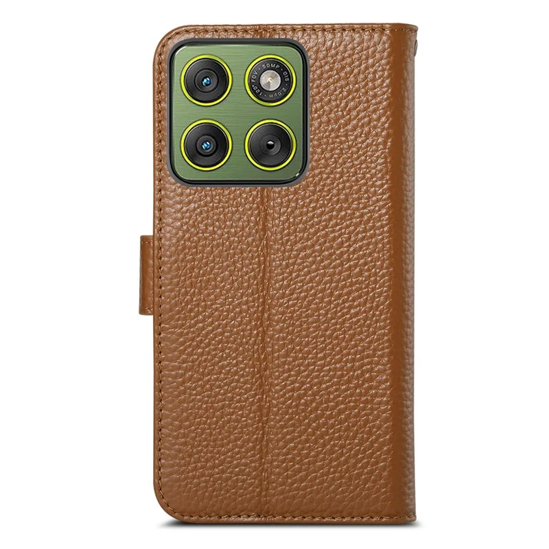 For Motorola Edge 60 Pro 5G Case RFID-blokerende wallet af split læder - Brun
