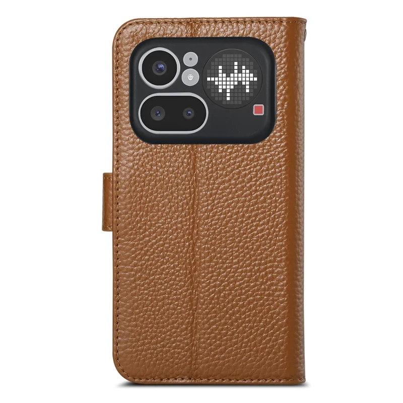 Etui na Nothing Phone (4a) Pro Etui portfelowe z blokadą RFID ze skóry rozdzielonego - Brązowe