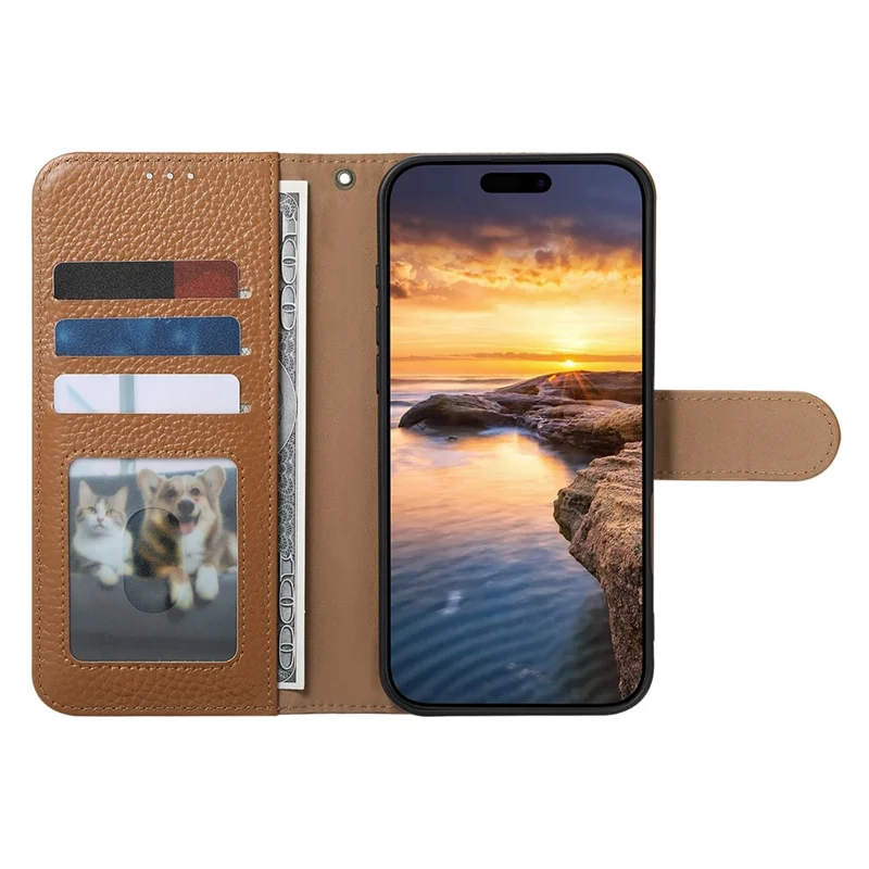 Etui na Nothing Phone (4a) Pro Etui portfelowe z blokadą RFID ze skóry rozdzielonego - Brązowe