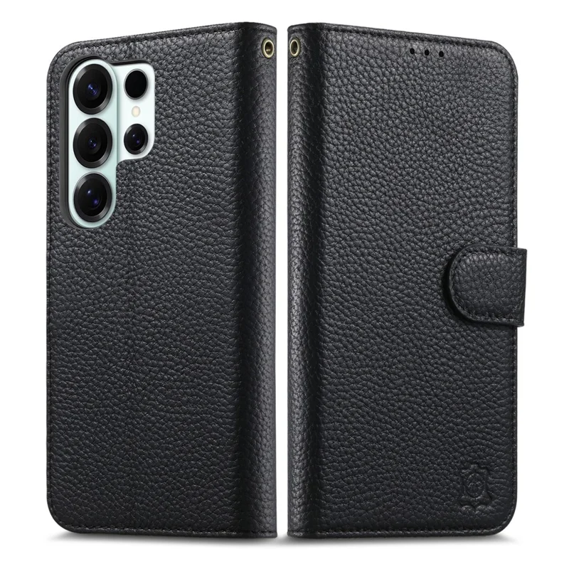 For Samsung Galaxy S26 Ultra Case RFID Blocking Wallet Split Leather Phone Cover - Black
