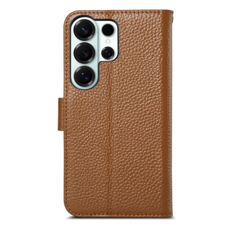 For Samsung Galaxy S25 Ultra Case RFID Blocking Wallet Split Leather Phone Cover - Brown