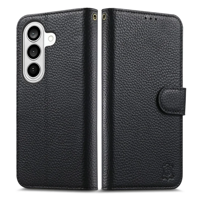 For Samsung Galaxy S26 FE Case RFID Blocking Wallet Split Leather Phone Cover - Black