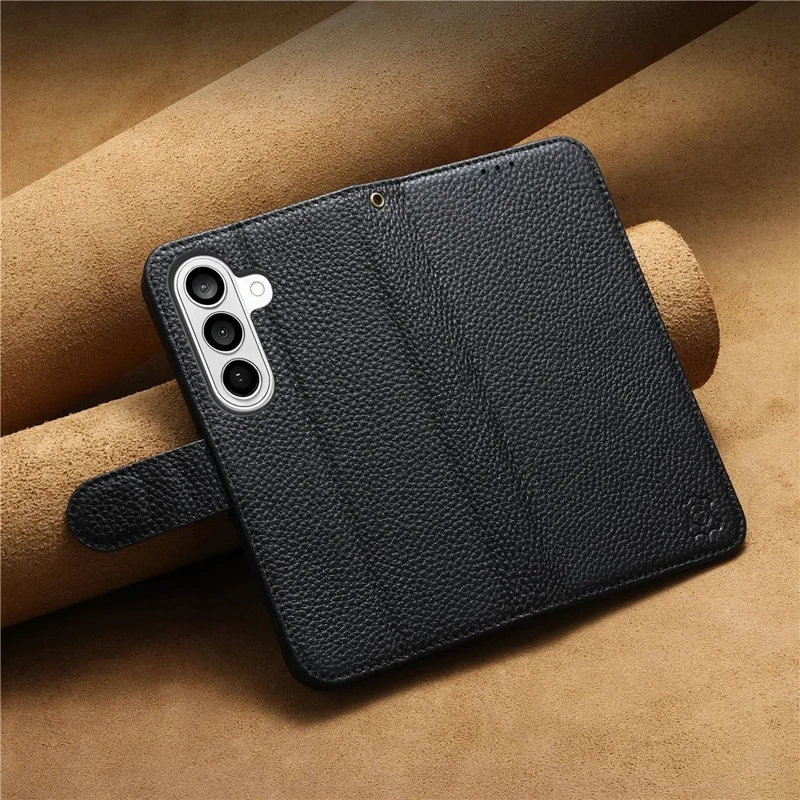 For Samsung Galaxy S26 FE Case RFID Blocking Wallet Split Leather Phone Cover - Black