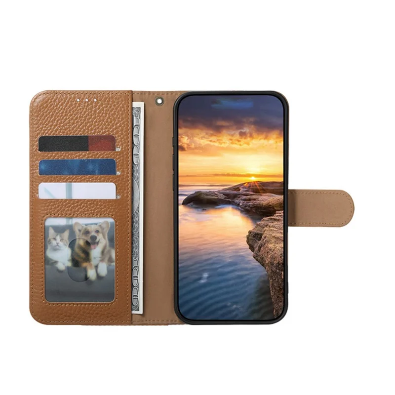 For Samsung Galaxy A27 5G Case RFID Blocking Wallet Split Leather Phone Cover - Brown