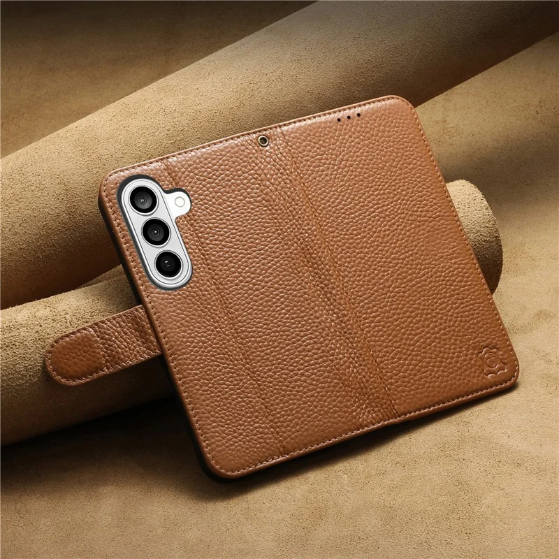 For Samsung Galaxy A27 5G Case RFID Blocking Wallet Split Leather Phone Cover - Brown