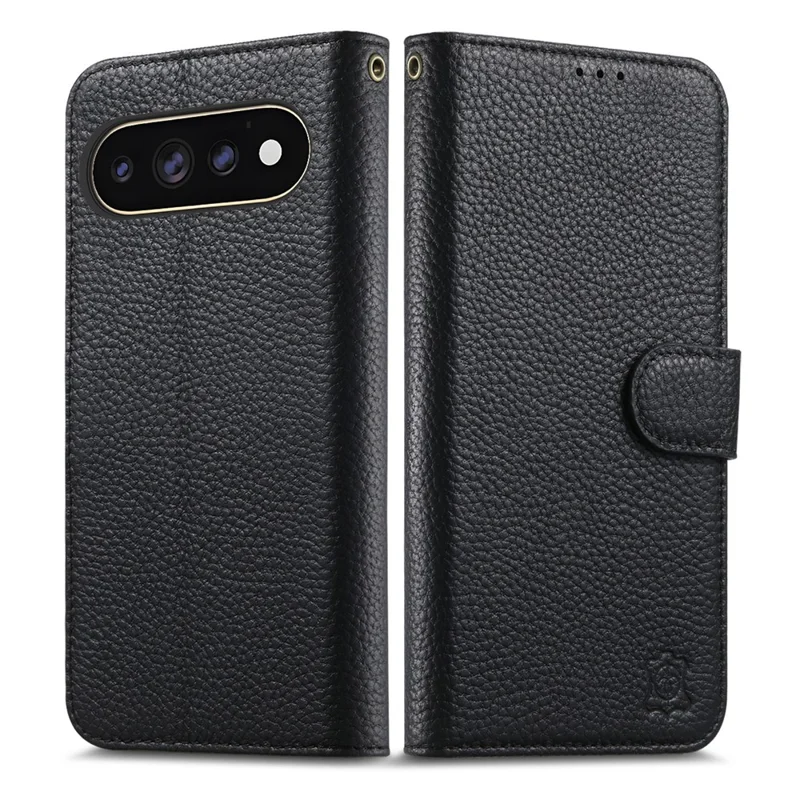 Cover per Google Pixel 11 Pro / Pixel 11 con Portafoglio in Vera Pelle Scamosciata e Protezione RFID - Nero