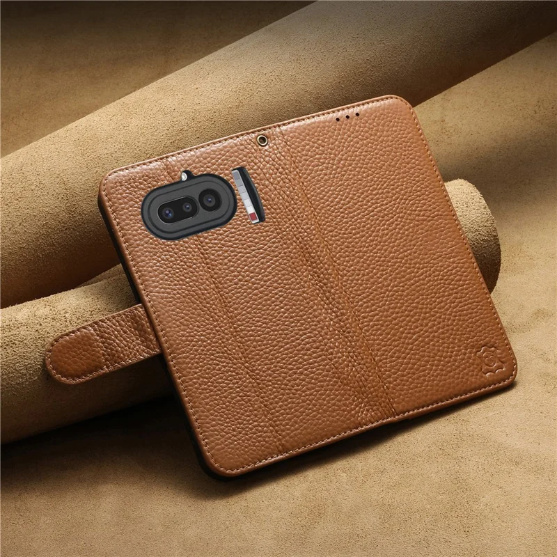 Чехол для Nothing Phone (4a) с RFID-защитой, кошелек, из искусственной кожи - Коричневый