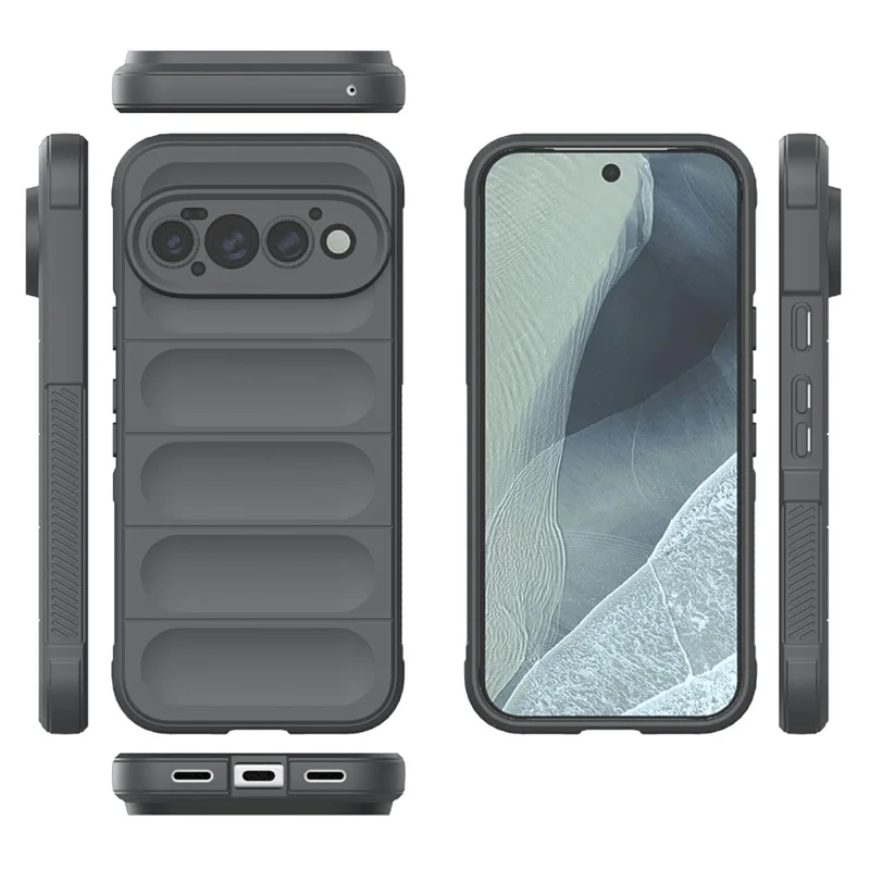 For Google Pixel 11 Pro Phone Case Anti-Drop Soft TPU Rugged Back Cover - Dark Grey