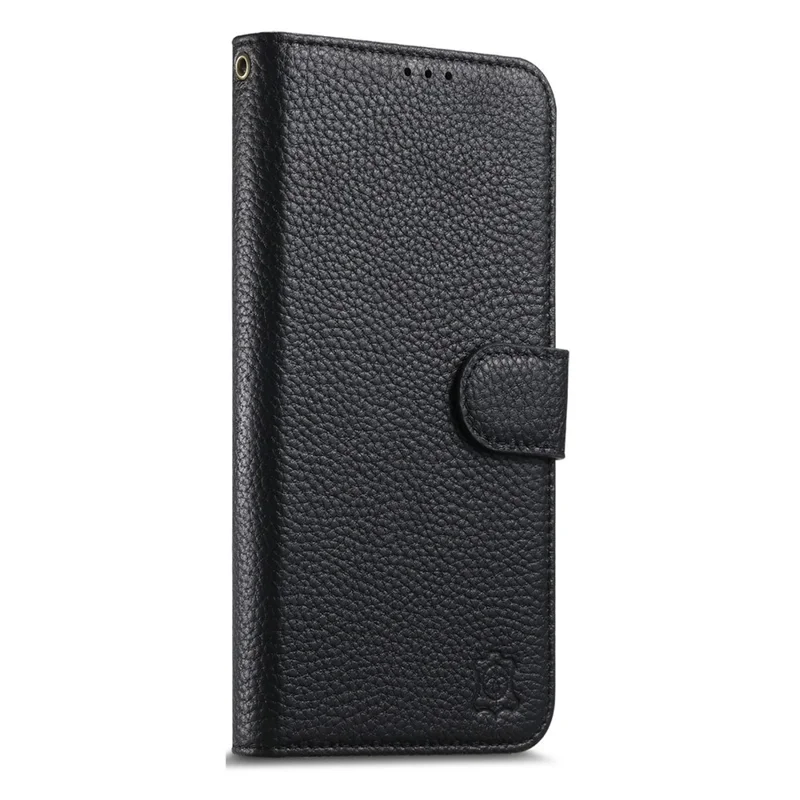 For iPhone 15 Pro Max Case RFID Blocking Wallet Split Leather Phone Cover - Black