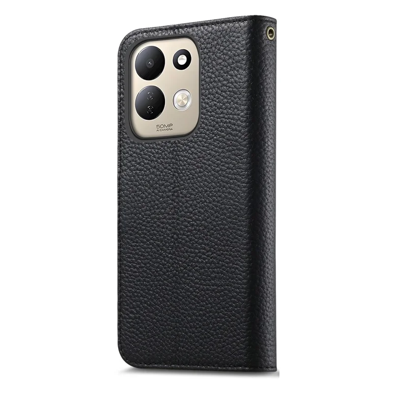 Xiaomi Redmi 17 4G/5G Hoesje met Portemonnee en RFID-blokkering van Gespleten Leer - Zwart
