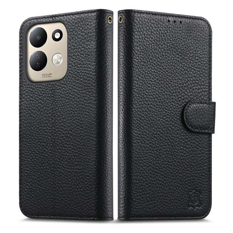 Xiaomi Redmi 17 4G/5G Hoesje met Portemonnee en RFID-blokkering van Gespleten Leer - Zwart