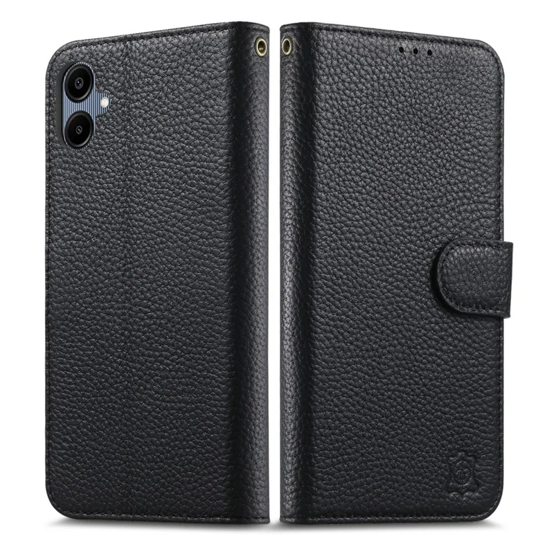 Phone Case for Samsung Galaxy A08 4G / A08 5G / A07 4G / A07s 4G / A07 5G / A06 4G / A06 5G , RFID Blocking Wallet Split Leather Cover - Black