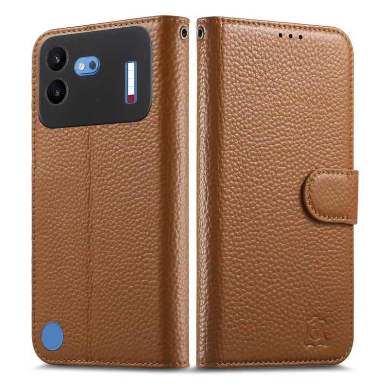 Чехол для Nothing Phone (4b) с RFID-защитой, бумажник, расщепленная кожа - Коричневый