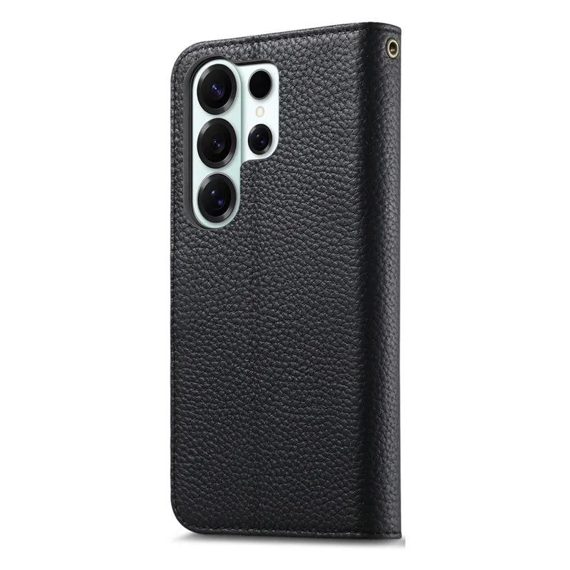 For Samsung Galaxy S24 Ultra Case RFID Blocking Wallet Split Leather Phone Cover - Black