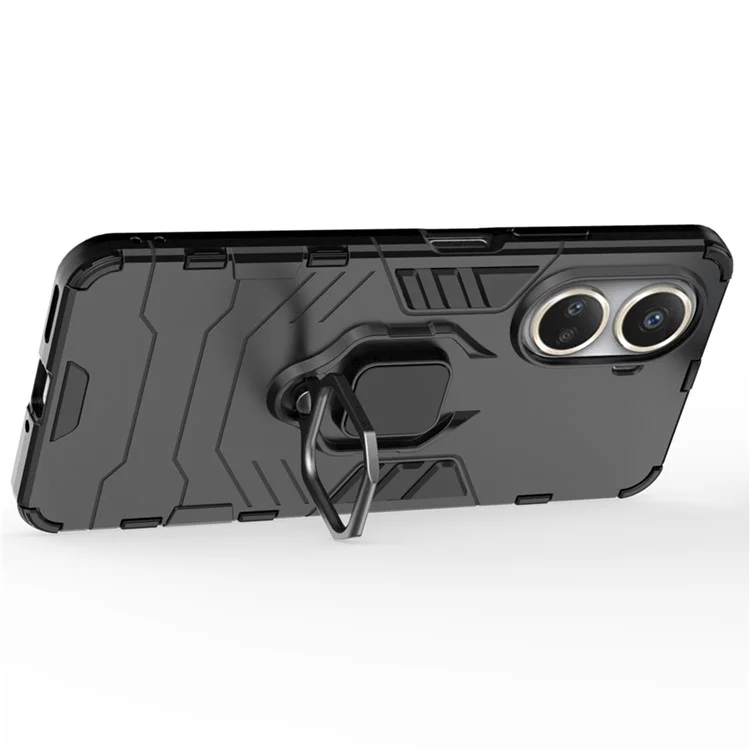 Carcasa protectora para Huawei nova 10 SE 4G Anillo Soporte para teléfono Funda Móvil PC+TPU - Negro