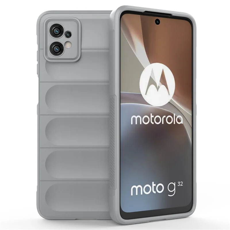 For Motorola Moto G32 4G Rugged Back Cover Flexible TPU Anti-scratch Protective Case - Light Grey