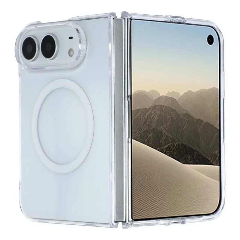 X-LEVEL for iPhone Duo Magnetic Case Clear PC Hinge Protection Phone Cover with Front Frame - Transparent
