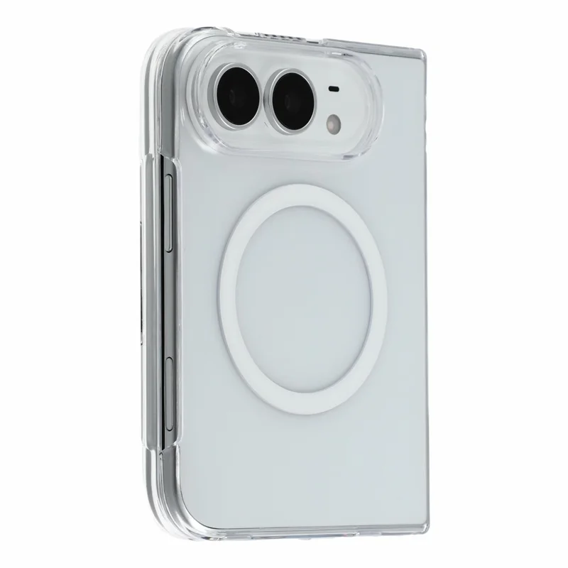X-LEVEL for iPhone Duo Magnetic Case Clear PC Hinge Protection Phone Cover with Front Frame - Transparent