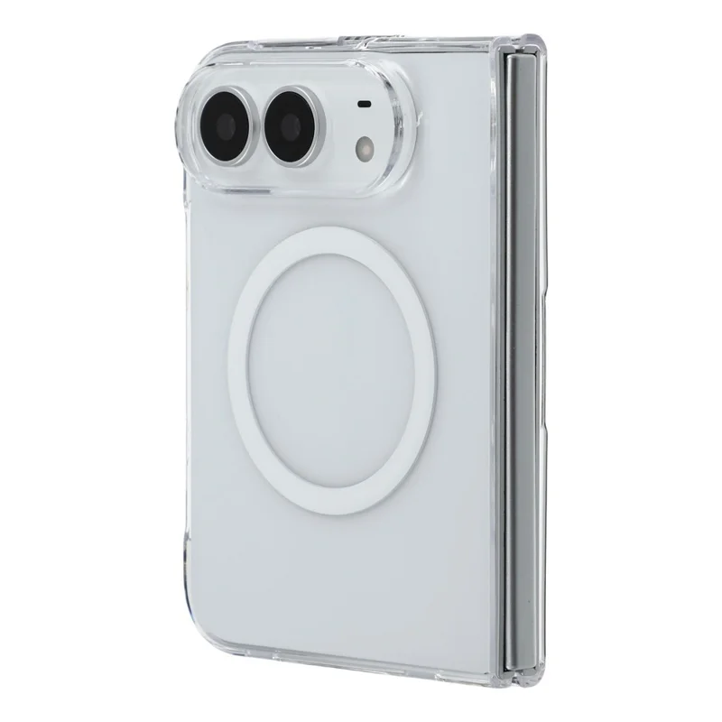 X-LEVEL for iPhone Duo Magnetic Case Clear PC Hinge Protection Phone Cover with Front Frame - Transparent