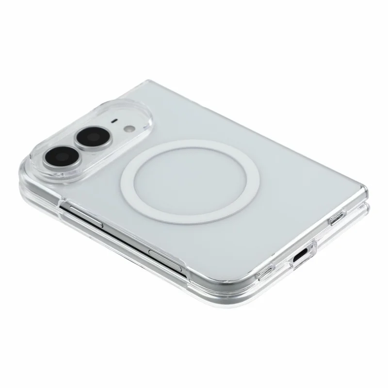 X-LEVEL for iPhone Duo Magnetic Case Clear PC Hinge Protection Phone Cover with Front Frame - Transparent