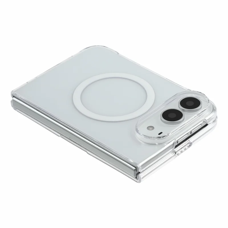 X-LEVEL for iPhone Duo Magnetic Case Clear PC Hinge Protection Phone Cover with Front Frame - Transparent