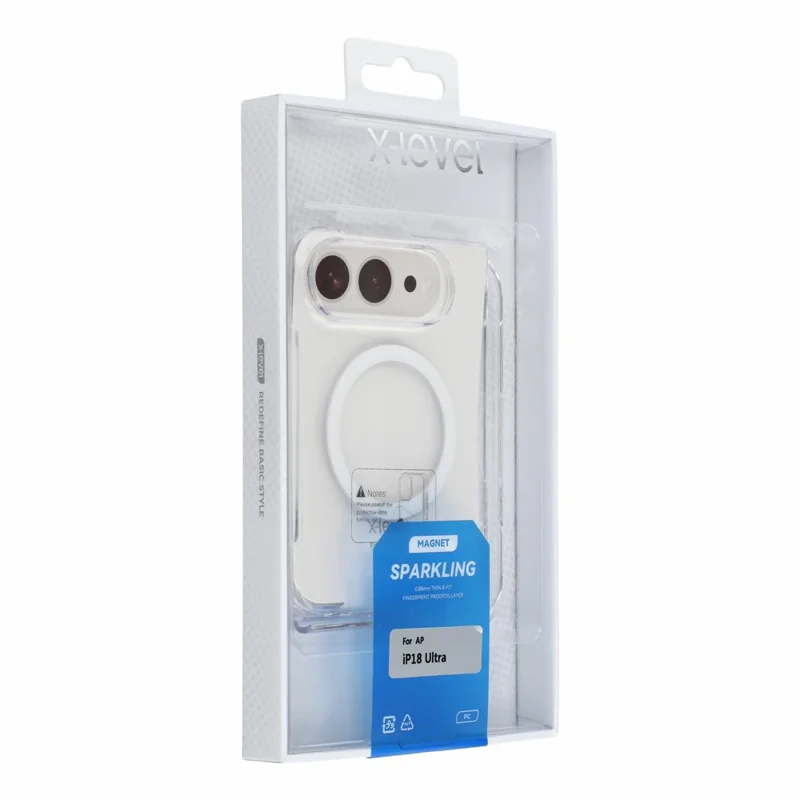 X-LEVEL for iPhone Duo Magnetic Case Clear PC Hinge Protection Phone Cover with Front Frame - Transparent