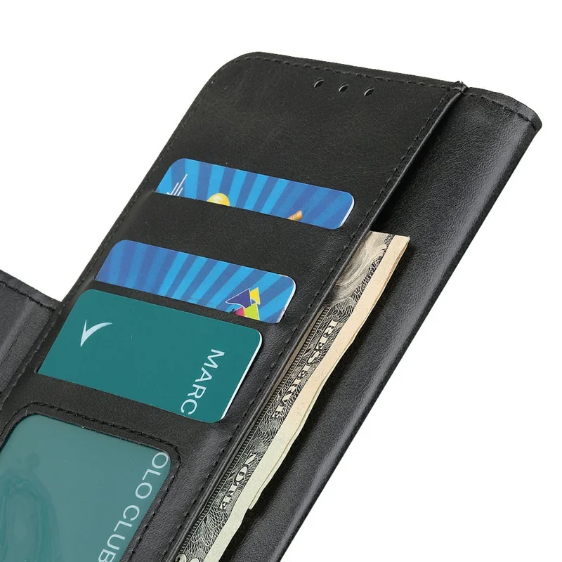 For Xiaomi Redmi Note 17 Pro Max 5G Case Stand Cowhide Texture PU Leather Phone Cover - Black