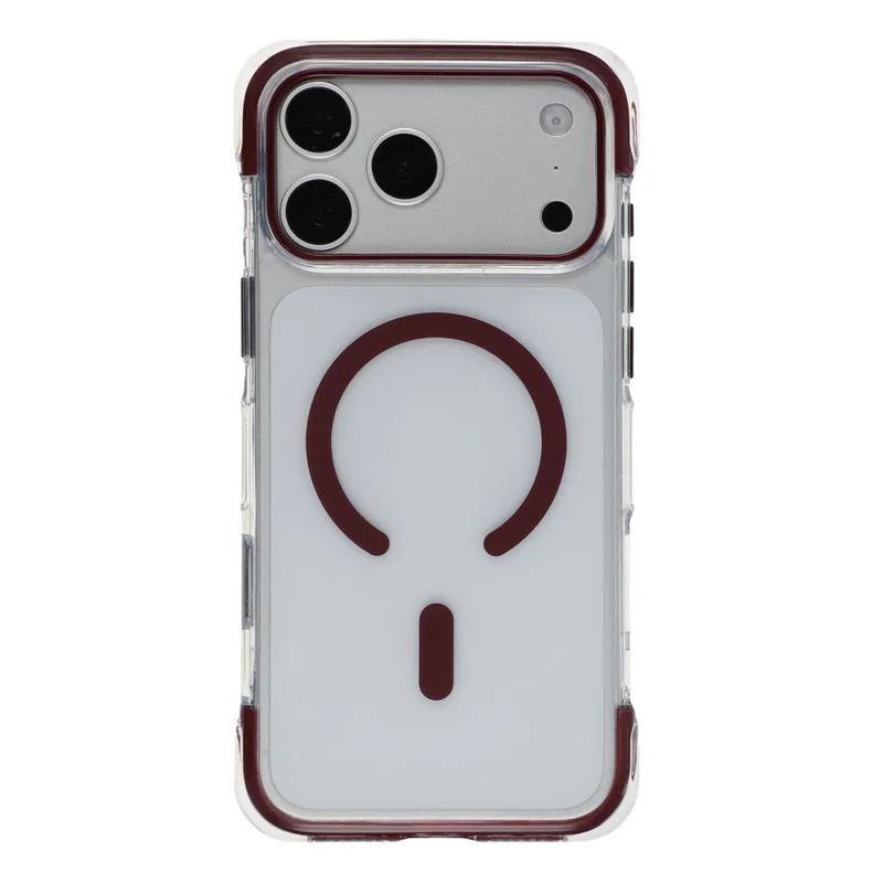 X-LEVEL for iPhone 18 Pro Max / 17 Pro Max Case Compatible with MagSafe PC TPU Anti-drop Airbag Phone Cover - Cherry Red