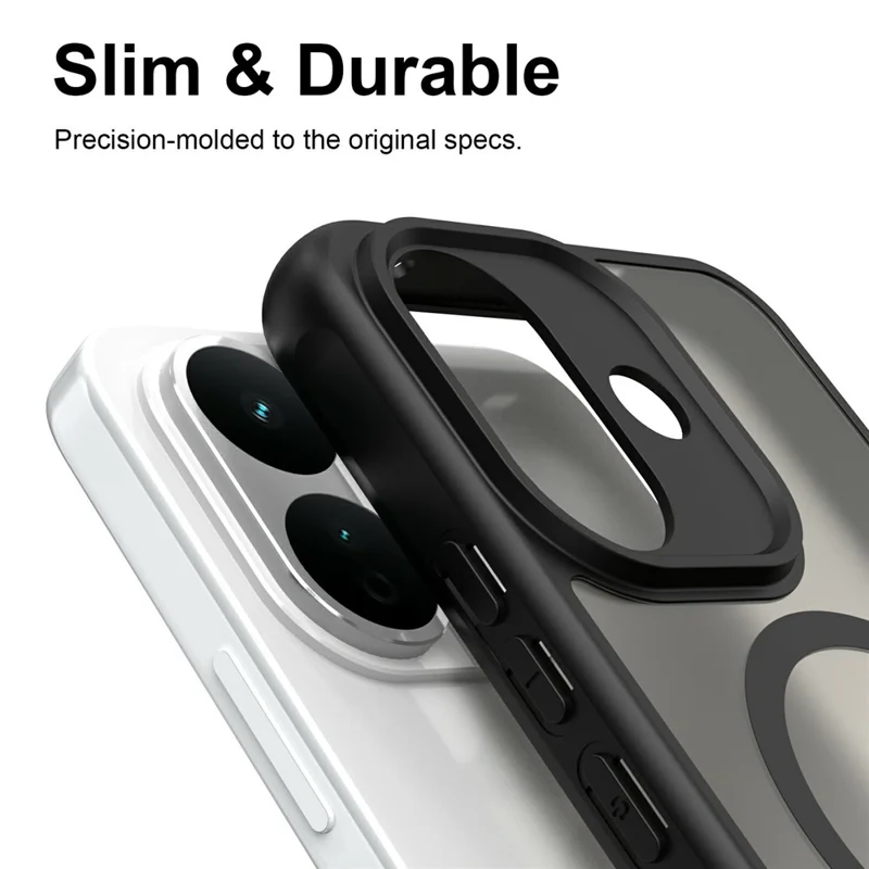 For Xiaomi Redmi Note 17 Pro 5G Magnetic Case Anti Drop Matte PC + TPU Phone Cover - Black