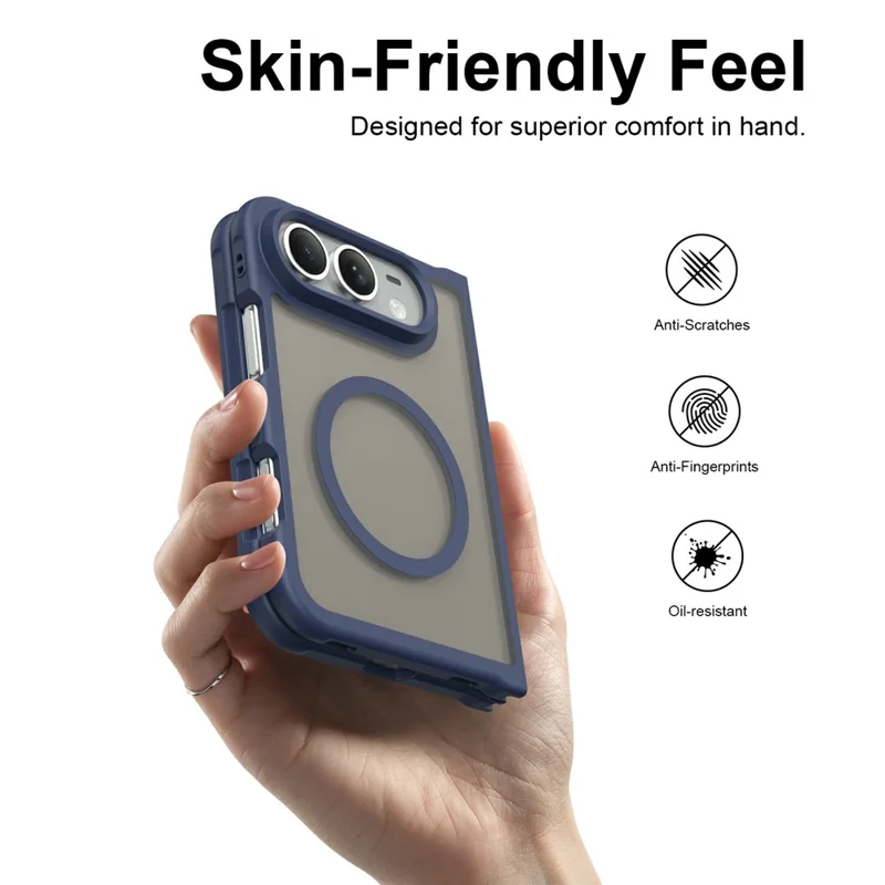 For iPhone Duo Magnetic Case Anti Drop Matte PC + TPU Phone Cover - Blue