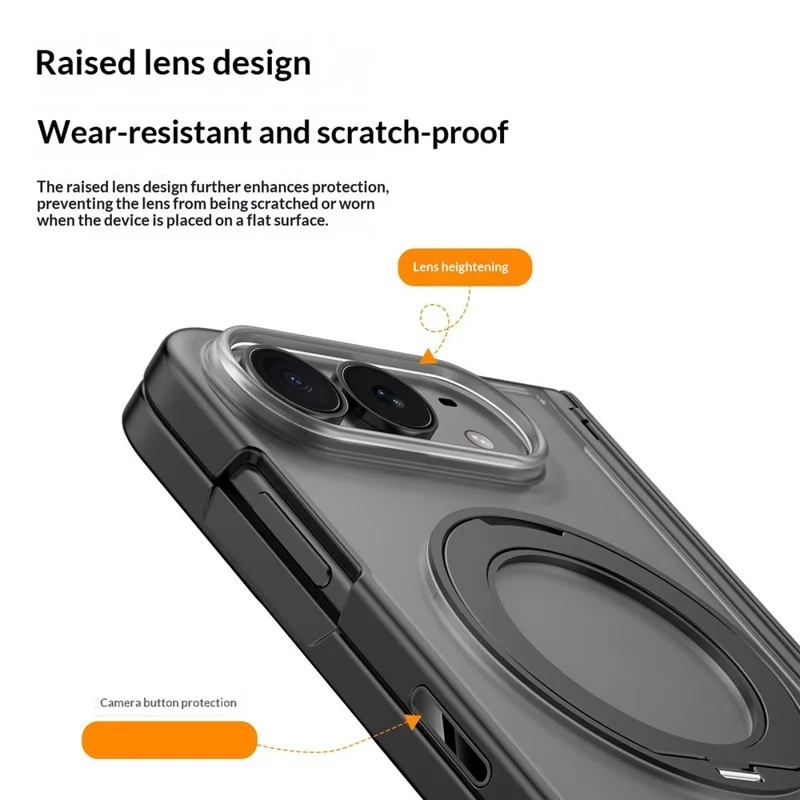 Für iPhone Duo Hülle Drehbarer magnetischer Ständer Mattes PC-Telefoncover mit Displayschutz aus gehärtetem Glas - Schwarz