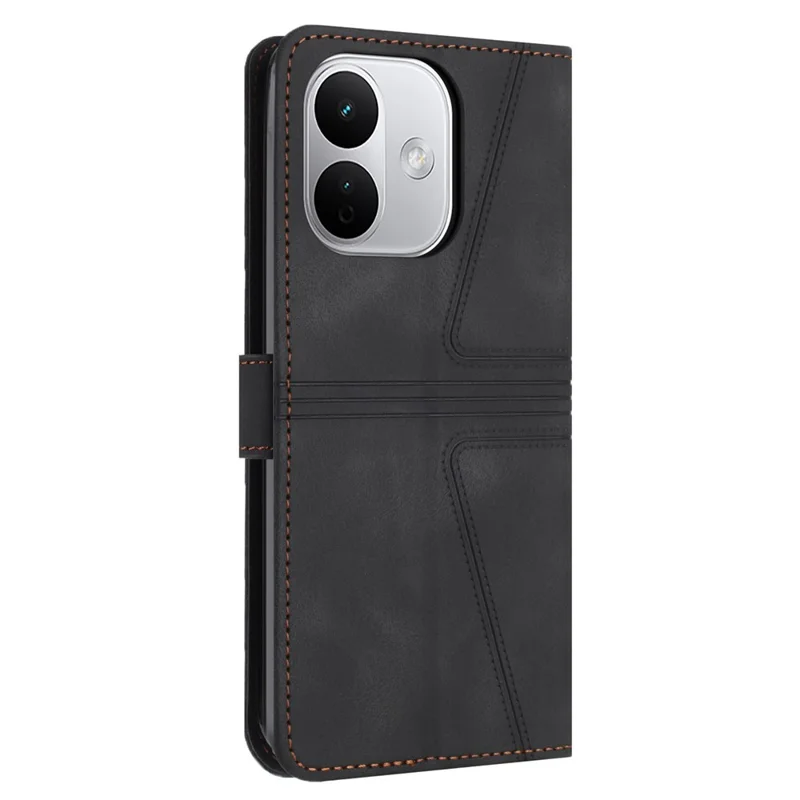 Phone Case for Xiaomi Redmi Note 17 Pro 5G / Note 17 Pro+ 5G / Note 17 Pro Max 5G , Triangle Imprinted Anti-Scratch PU Leather Wallet Cover - Black