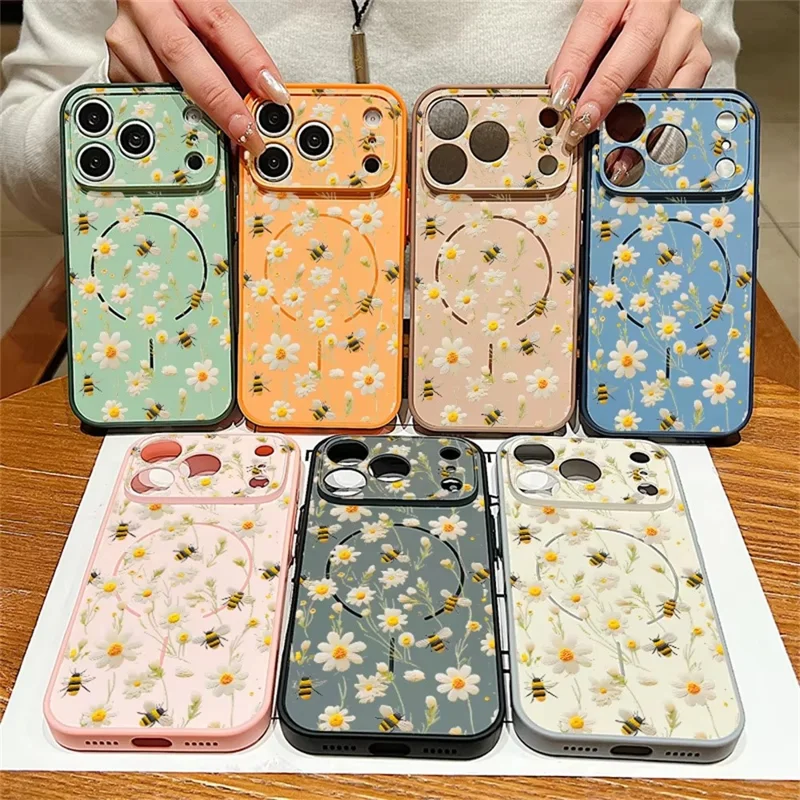 For iPhone 18 Pro / 17 Pro Magnetic Case UV Printing Pattern Precise Camera Cutouts PC + TPU Phone Cover - B050 Gold