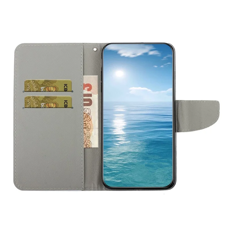 Protective Case for Xiaomi Redmi Note 17 Pro 5G / Note 17 Pro+ 5G / Note 17 Pro Max 5G , Pattern Printing Leather Folio Phone Cover with Wrist Strap - Chrysanthemum