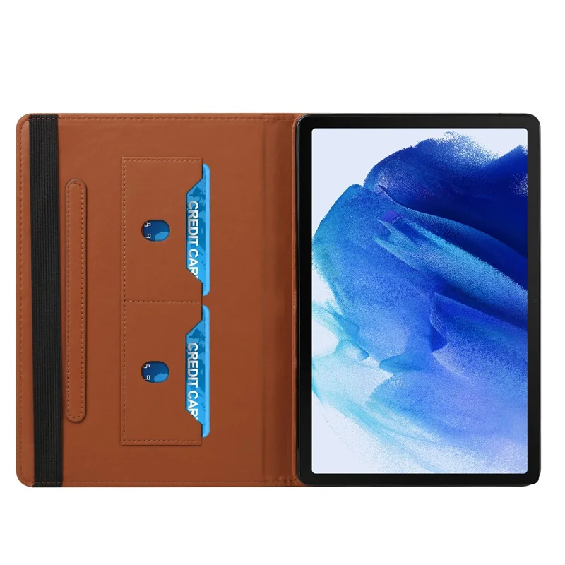 For Lenovo Tab K9 / Tab One Case PU Leather Rotating Stand Card Slots Tablet Cover - Brown