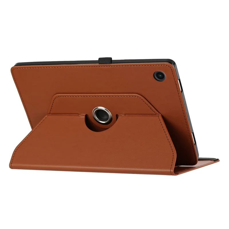 For Lenovo Tab K9 / Tab One Case PU Leather Rotating Stand Card Slots Tablet Cover - Brown