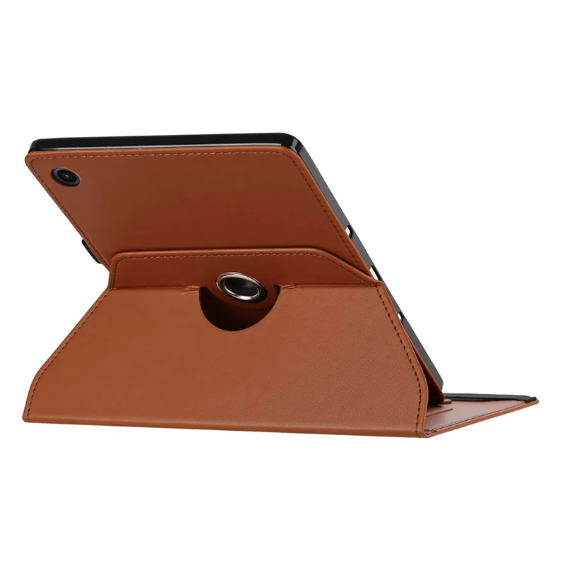 For Lenovo Tab K9 / Tab One Case PU Leather Rotating Stand Card Slots Tablet Cover - Brown