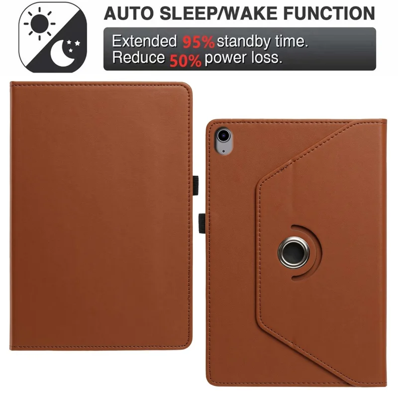 For Samsung Galaxy Tab S12+ Case PU Leather Rotating Stand Card Slots Tablet Cover - Brown