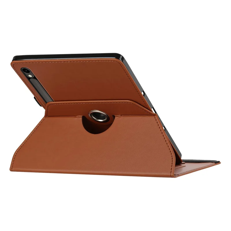 For Samsung Galaxy Tab S10 FE+ Case PU Leather Rotating Stand Card Slots Tablet Cover - Brown