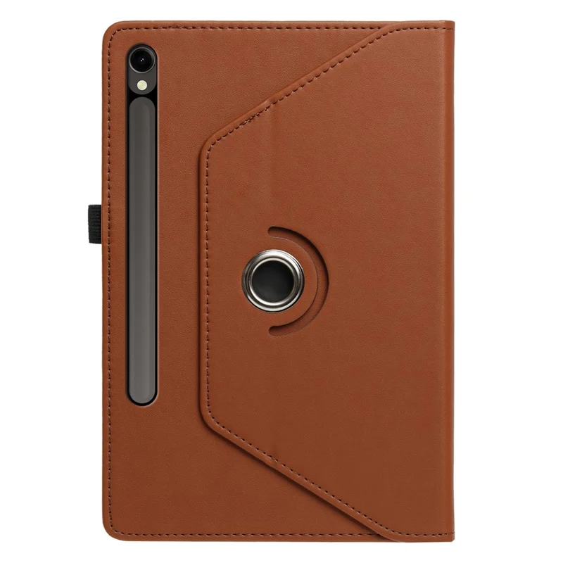 For Samsung Galaxy Tab S10 FE+ Case PU Leather Rotating Stand Card Slots Tablet Cover - Brown