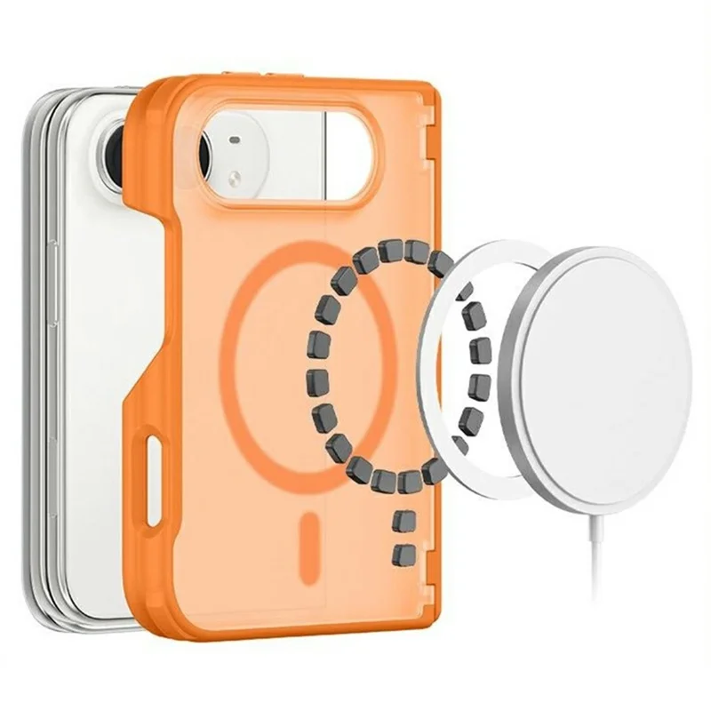 For iPhone Duo Magnetic Case Anti-Scratch Matte Back PC Anti Drop Phone Cover - Pink