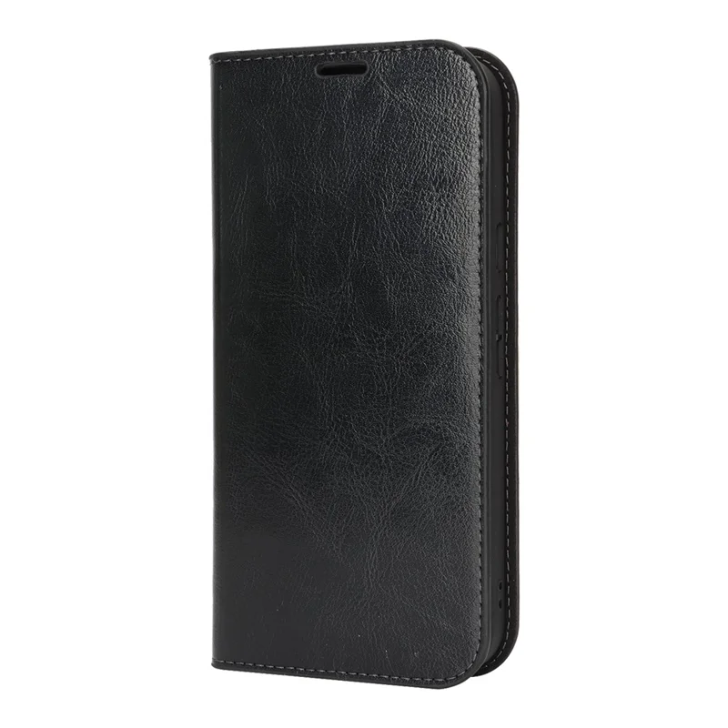 Etui na Google Pixel 11, portfel z naturalną fakturą skórzaną w stylu Crazy Horse, pokrowiec z miękką warstwą TPU - Czarny