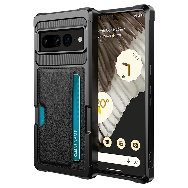 For Google Pixel 7 Pro 5G ZM02 Shockproof Reinforced Corner Phone Case with Card Slot PU Leather + TPU Anti-fall Phone Back Cover