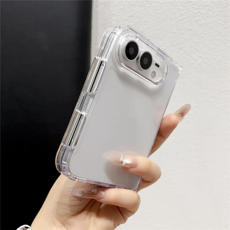 For iPhone Duo Case 2 in 1 High-Transparency Acrylic + TPU Foldable Phone Cover - Transparent