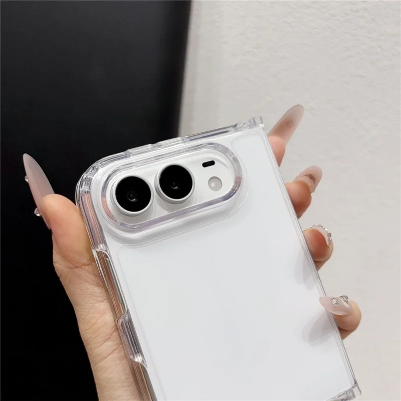 For iPhone Duo Case 2 in 1 High-Transparency Acrylic + TPU Foldable Phone Cover - Transparent