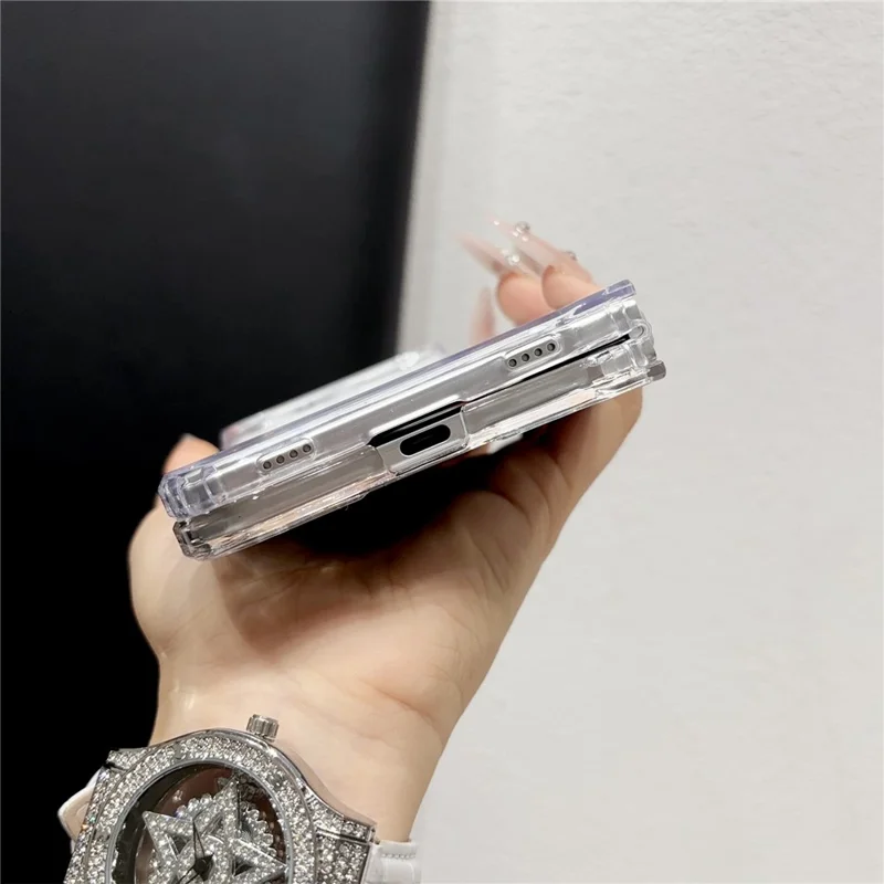 For iPhone Duo Case 2 in 1 High-Transparency Acrylic + TPU Foldable Phone Cover - Transparent