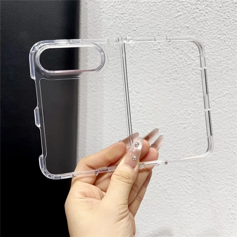 For iPhone Duo Case 2 in 1 High-Transparency Acrylic + TPU Foldable Phone Cover - Transparent