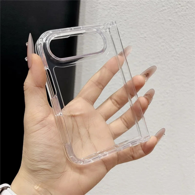 For iPhone Duo Case 2 in 1 High-Transparency Acrylic + TPU Foldable Phone Cover - Transparent